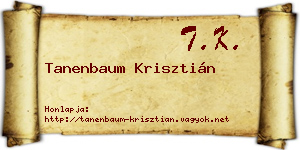 Tanenbaum Krisztián névjegykártya