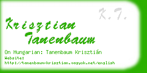 krisztian tanenbaum business card